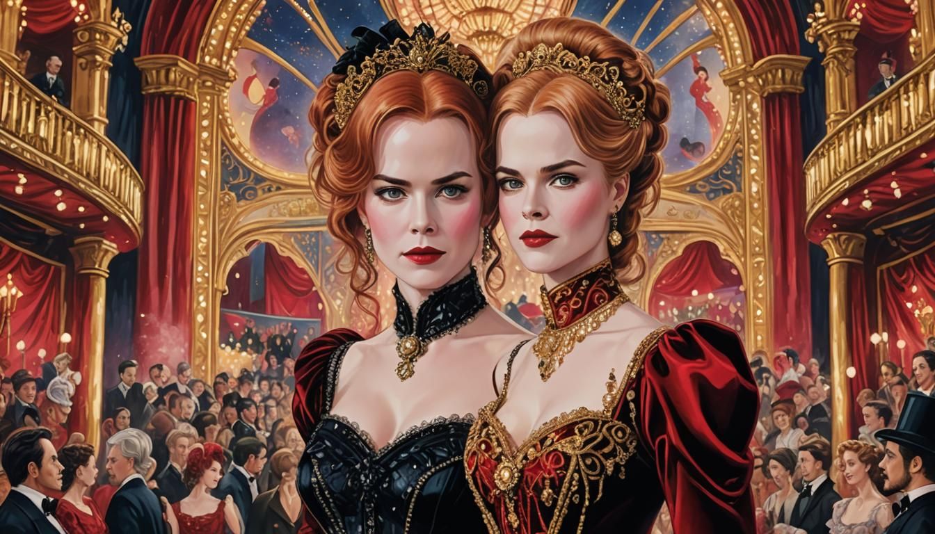 Anime Portrait: Belle Epoque Opulence in Velvet Theater