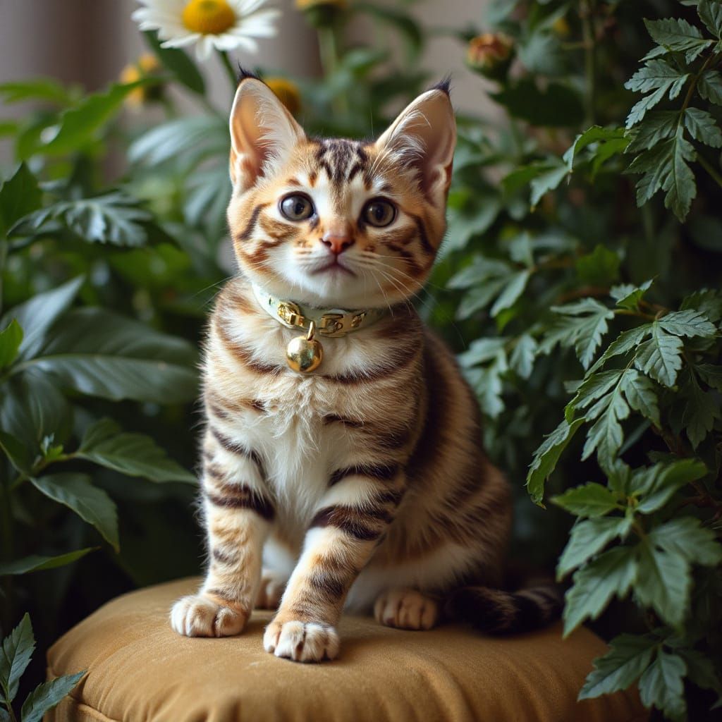 Cat Portrait with Delicate Collar, Dürer Style