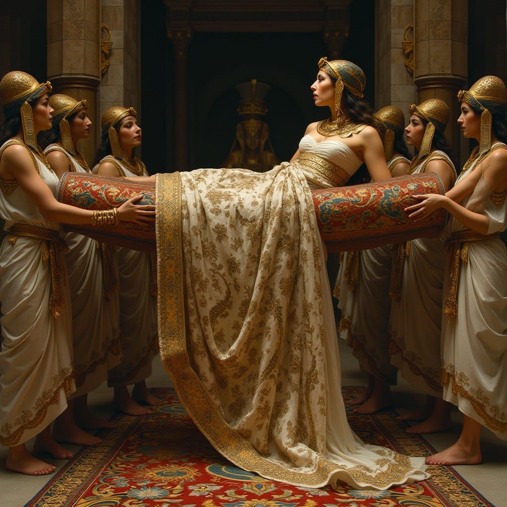 Egyptian Queen in Carpet, Neoclassical Style