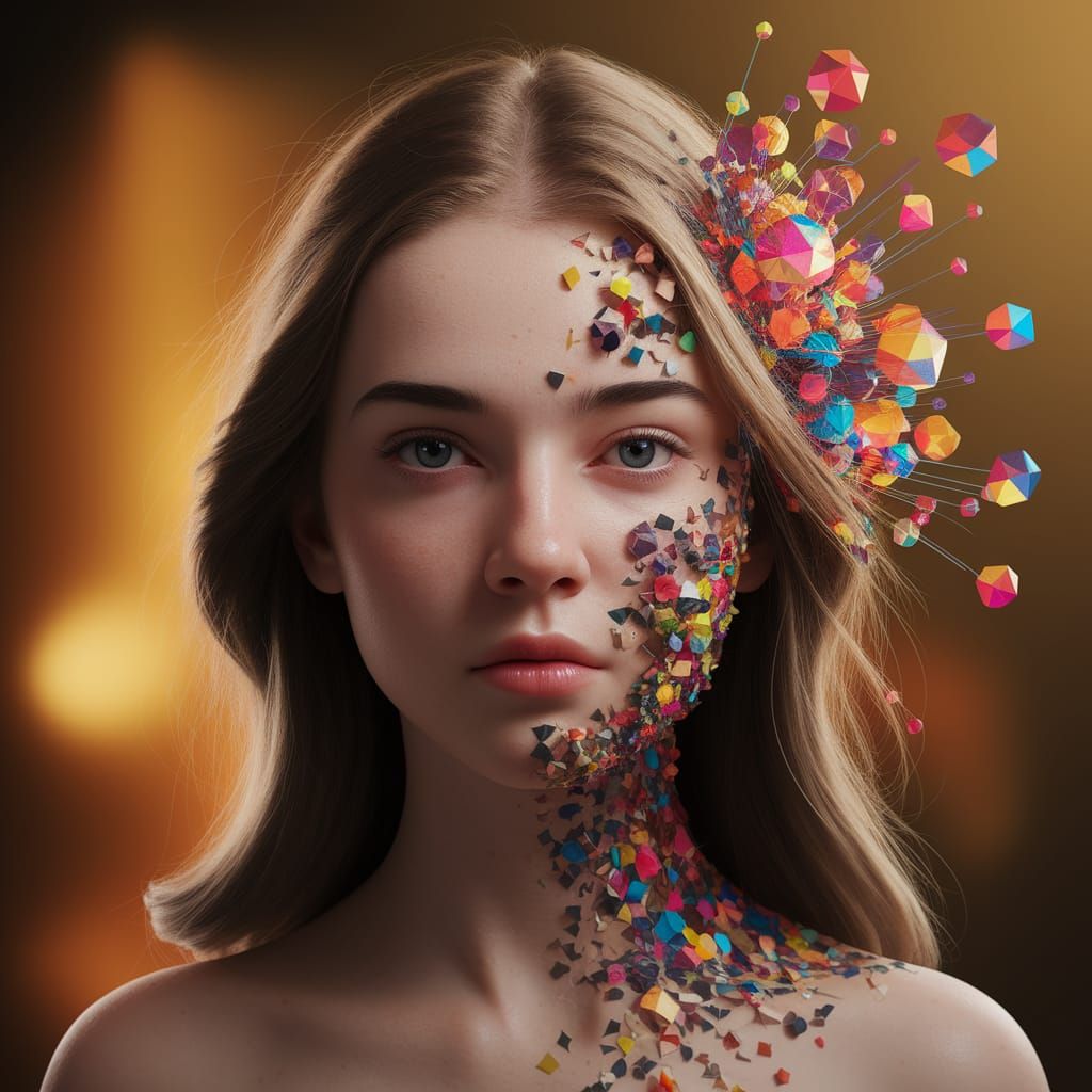 Abstract Portrait: Beauty Meets Geometric Design