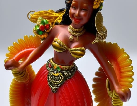 Resin Hula Girl Figurine in Realistic Concept Art Style