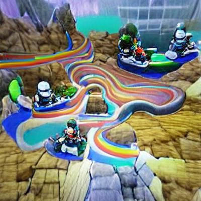 Rainbow Road Inspired Racing Track