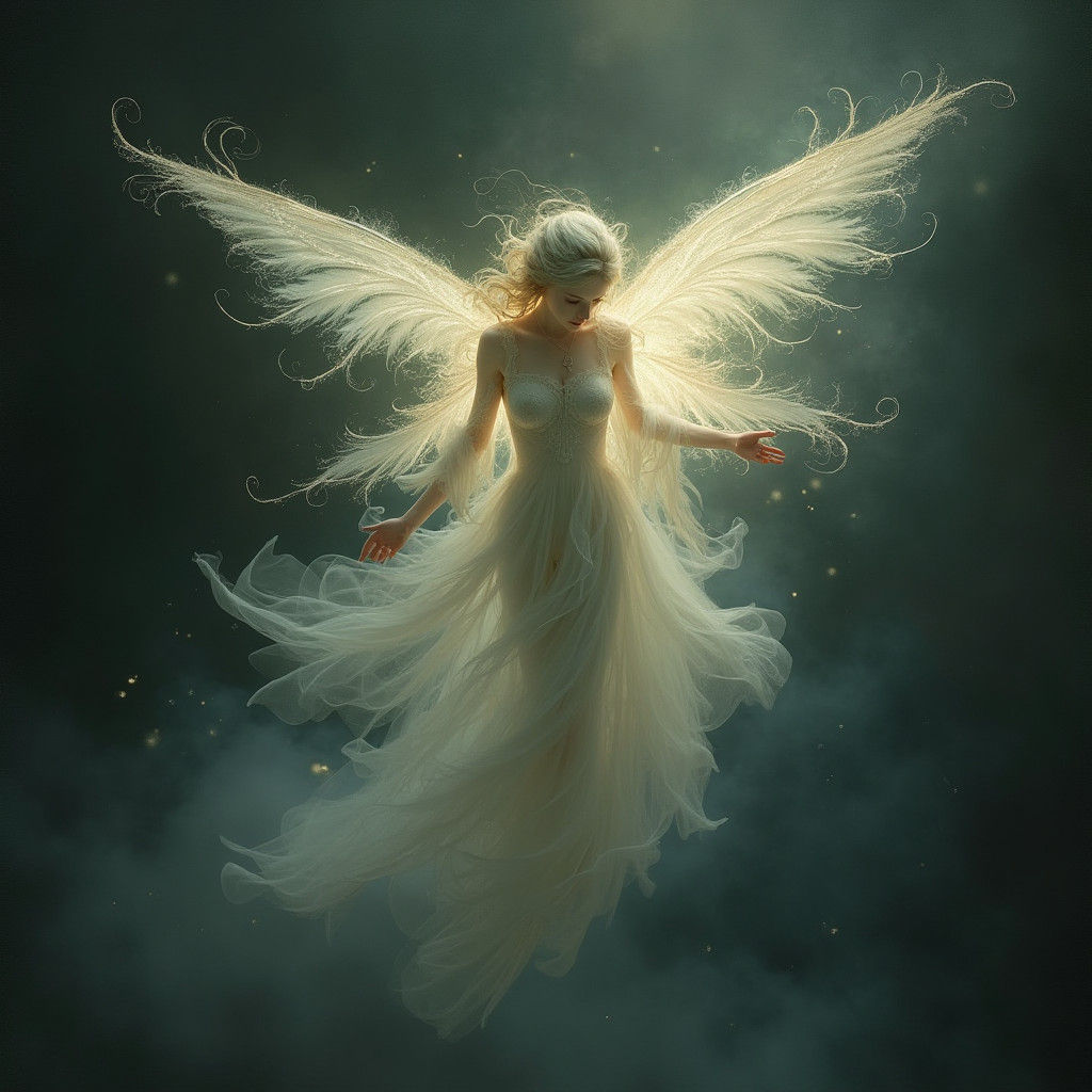 Ethereal Being in Gothic Dreamscape