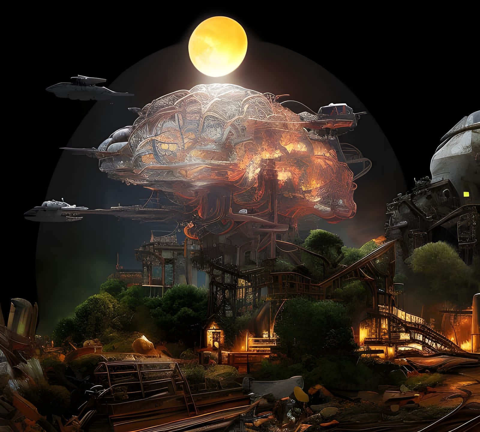 Deconstructed Brain in Industrial Style Paint