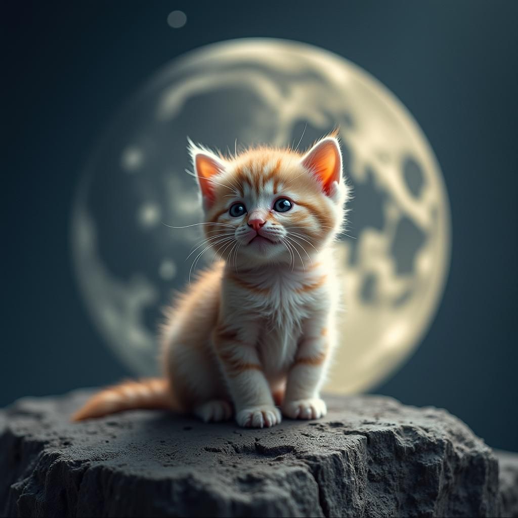 Cute Kitten's Lunar Adventure