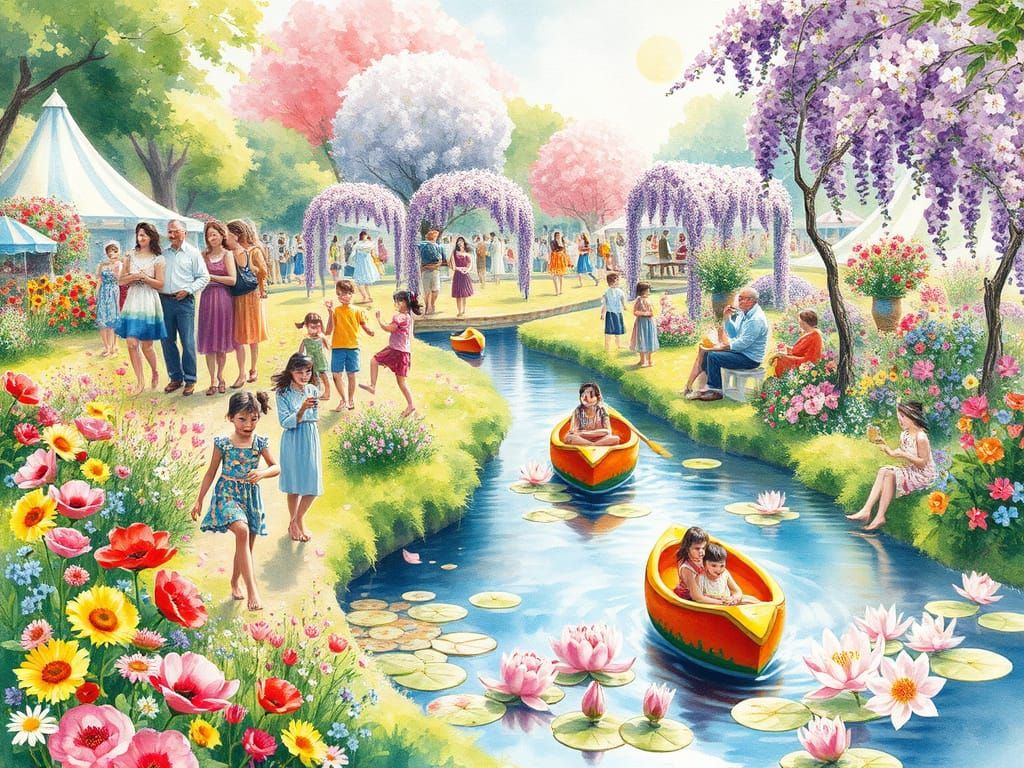 Floral Festival in Watercolor Style