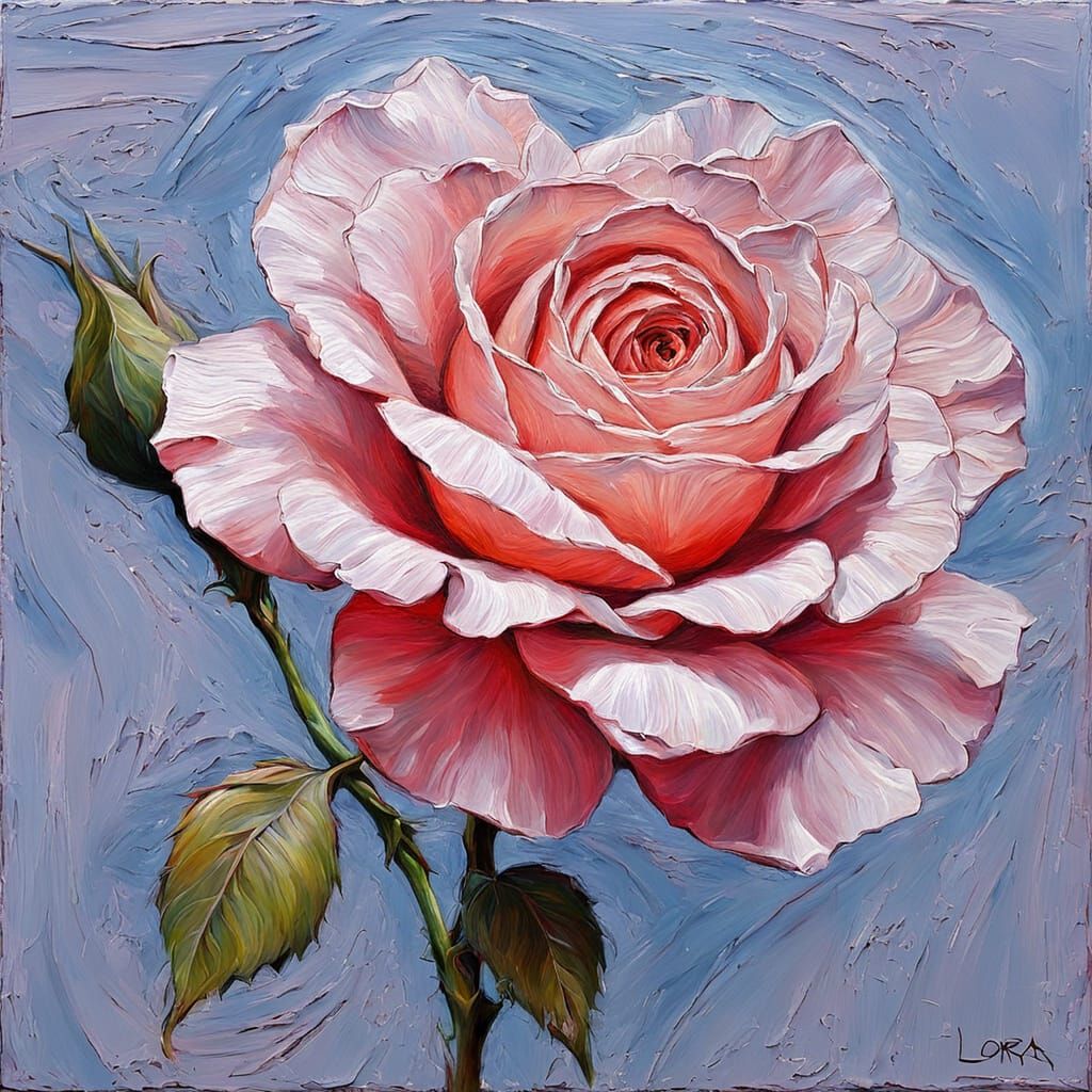 Impasto Rose: An Oil Painting in Bloom