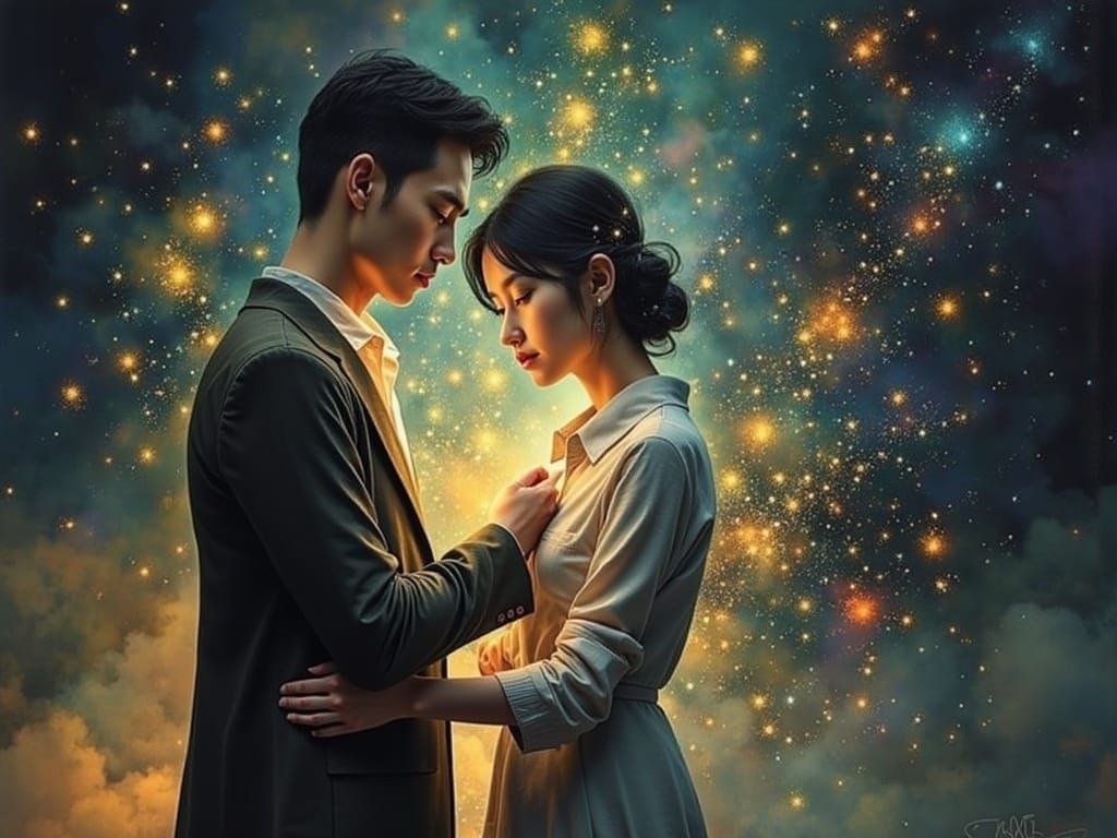 Dark Oil Painting: Light and Love