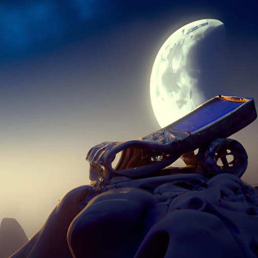 Nokia Phone on the Moon: Dark Fantasy Concept Art