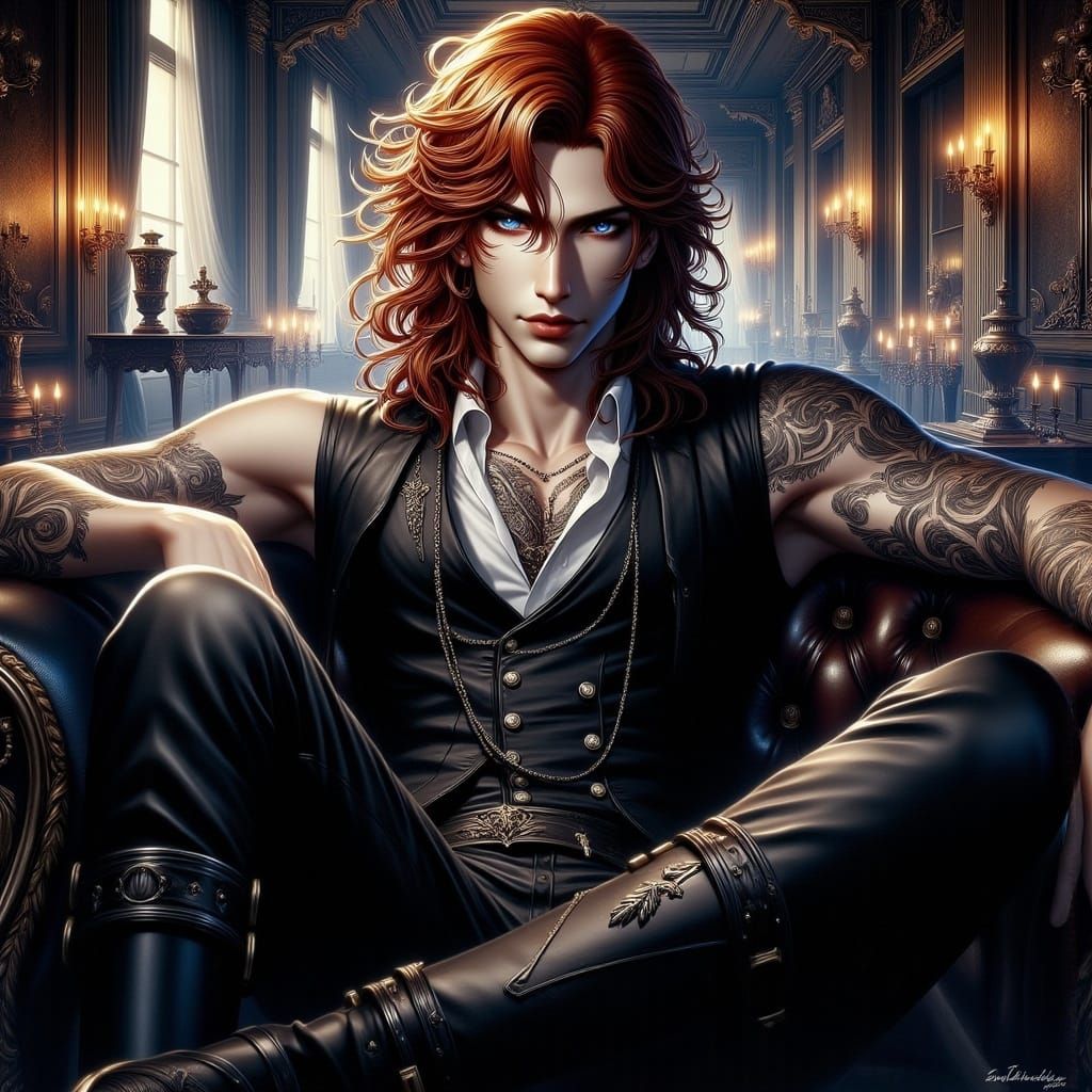 Elegant Alpha Sorcerer in Speakeasy Bar Decor