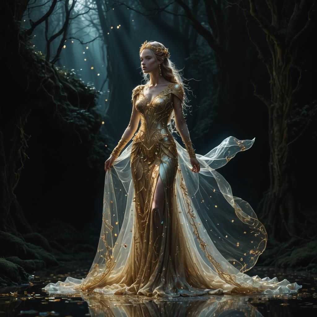 Ethereal Golden Fantasy Portrait