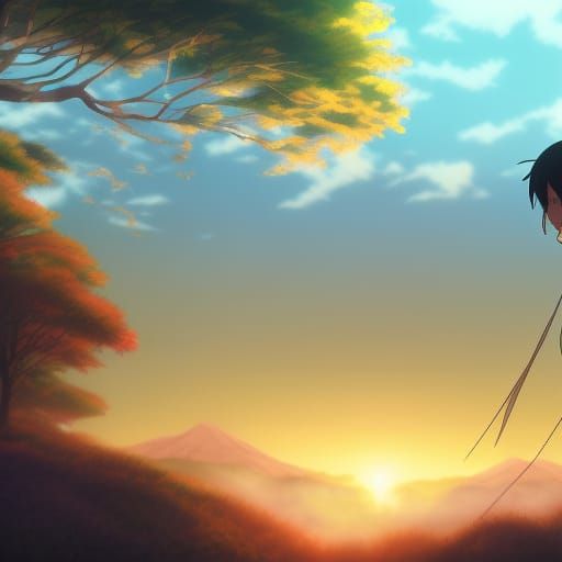 Anime Landscape in Studio Ghibli Style
