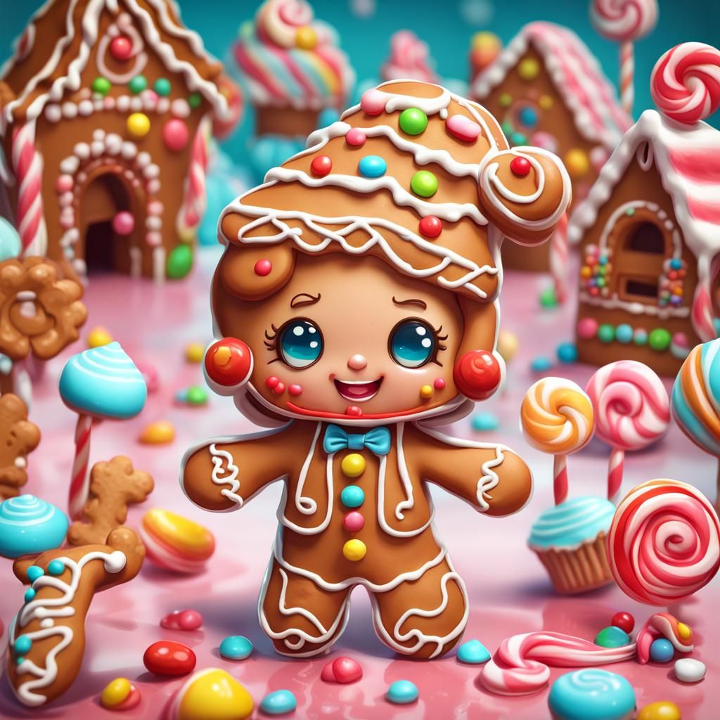 Gingerbread Chibi in Candy Art Style