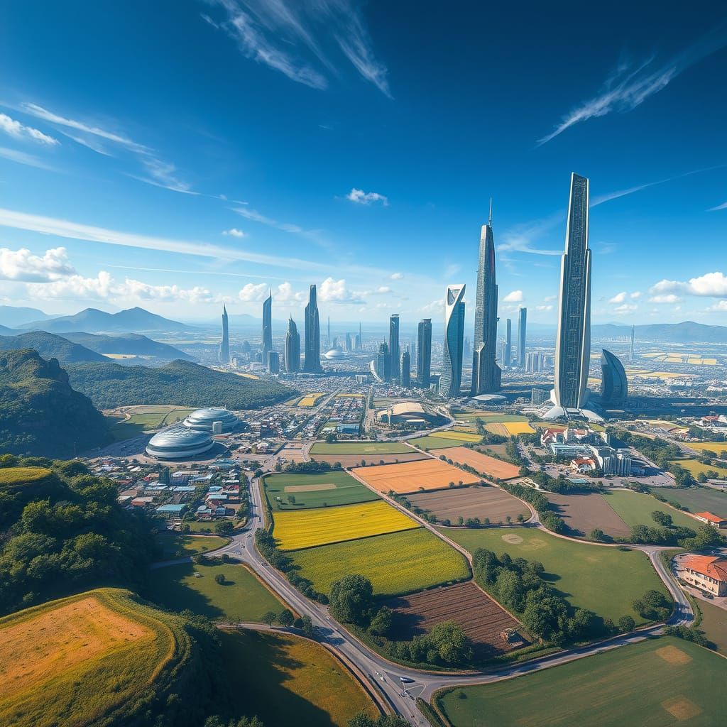 Futuristic City Meets Rustic Countryside in a Dystopian Drea...