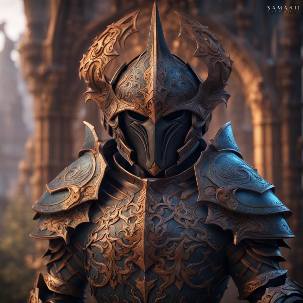 Detailed Samurai Armor Stand Concept Art