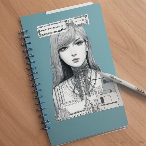 Vintage ASCII Art Girl at Desk