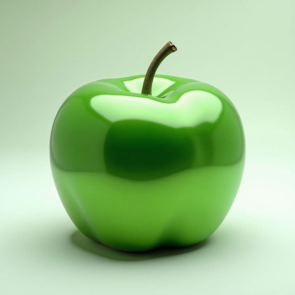 Subaru Car as Realistic Green Apple