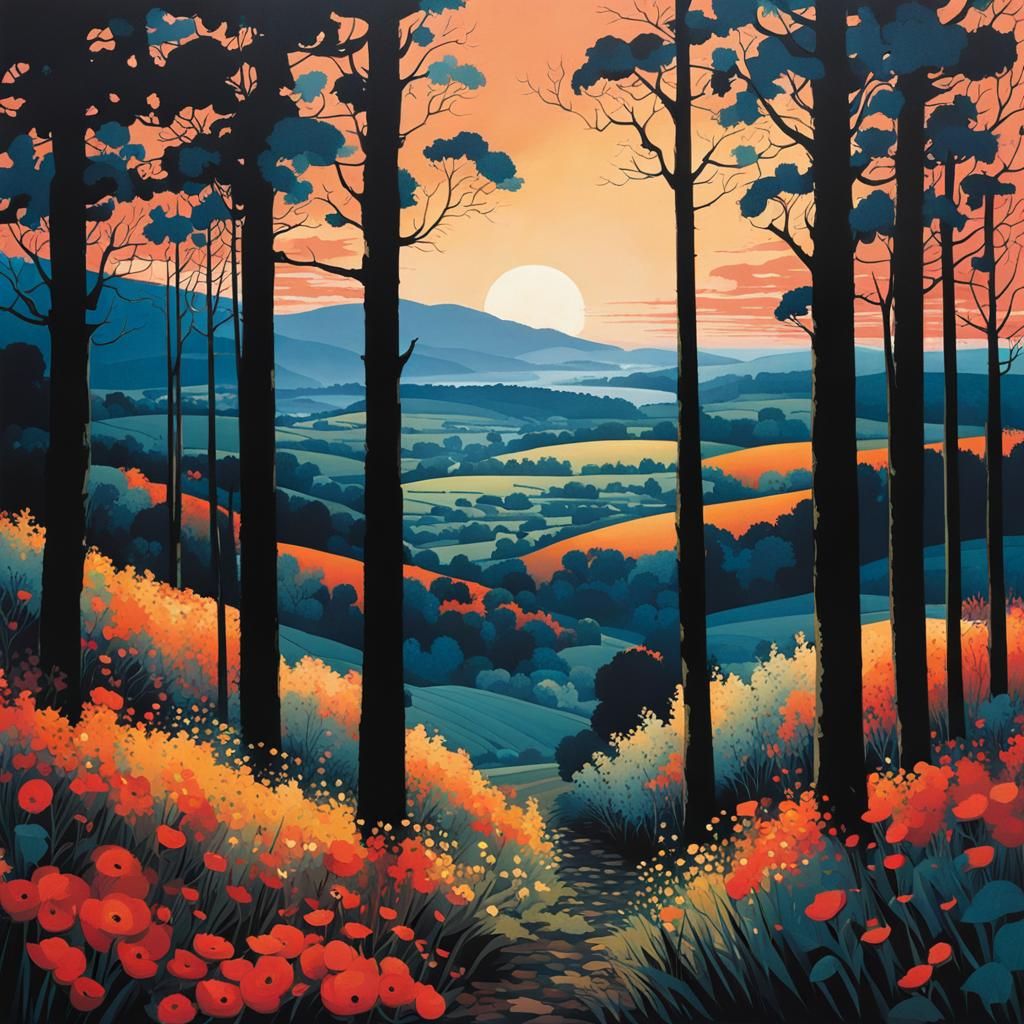 Intricate Evening Landscape by Master Artists
