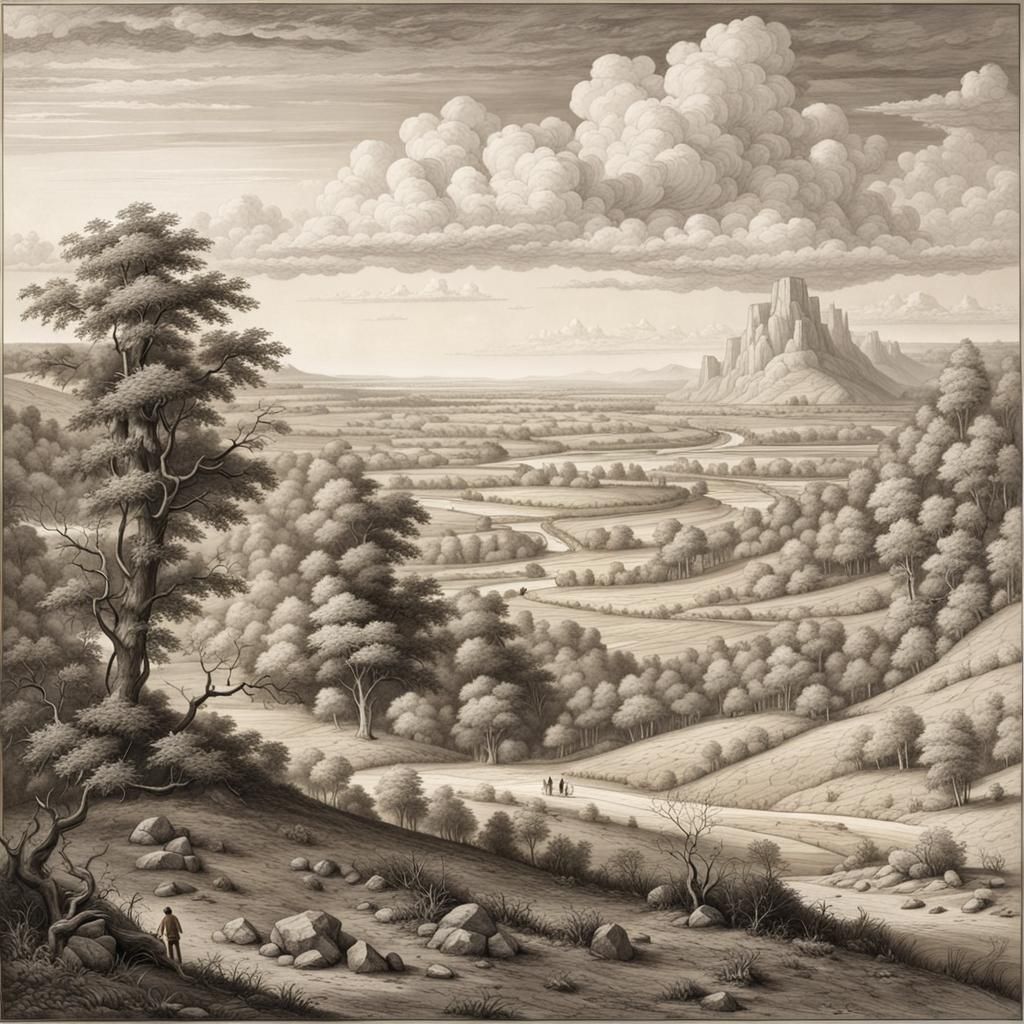 Perfection in Four-Point Perspective Landscape Masterpiece