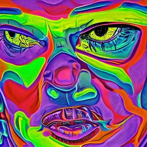 Hyper-Realistic Clown Face in a Toxic Wasteland