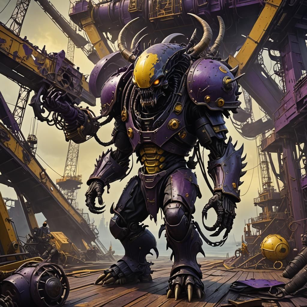 Dark Fantasy Football Alien Invades Oil Rig