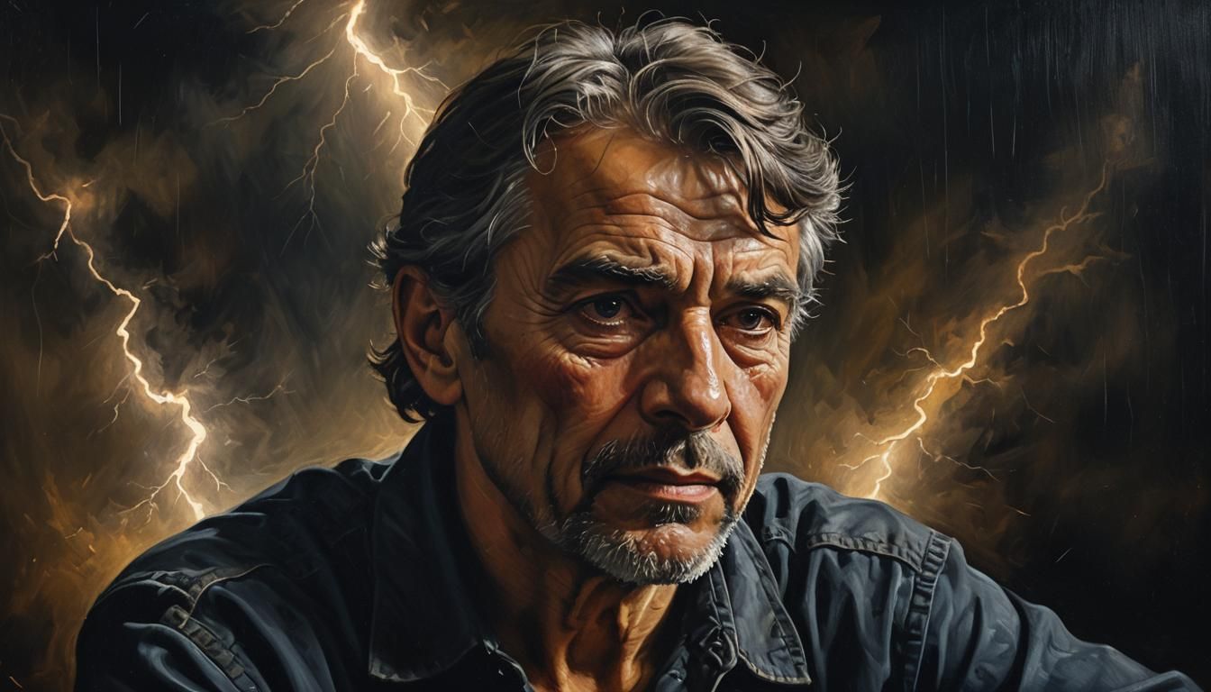 Dramatic Oil Portrait with Chiaroscuro Lighting