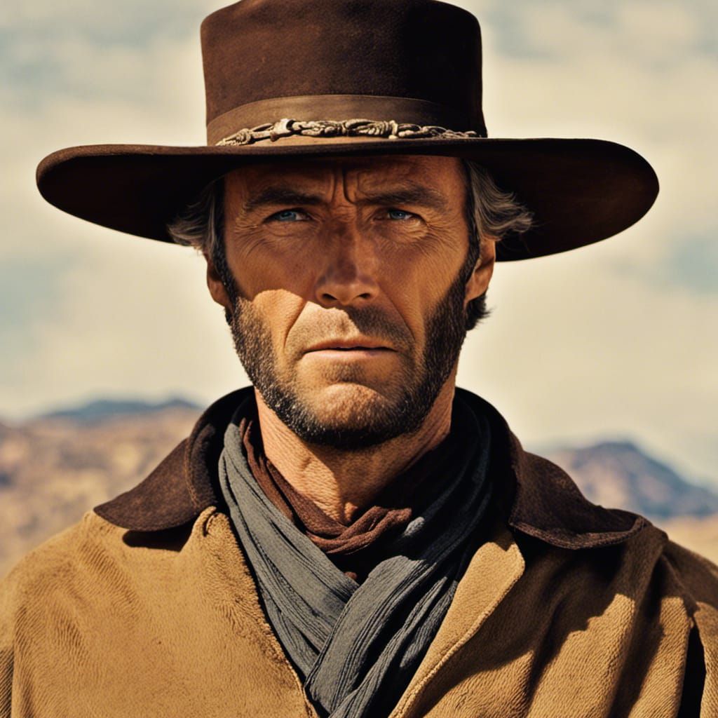 Clint Eastwood as Blondie in Extreme Close-Up