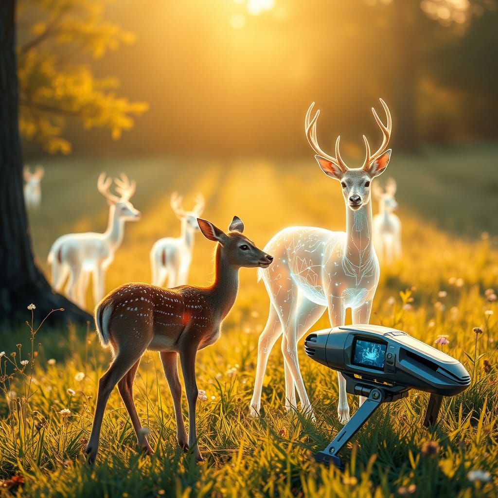 Dreamy Digital Wildlife Sanctuary in Soft Watercolor Style