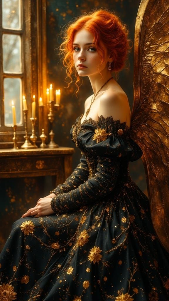 Steampunk Angel in Victorian Elegance