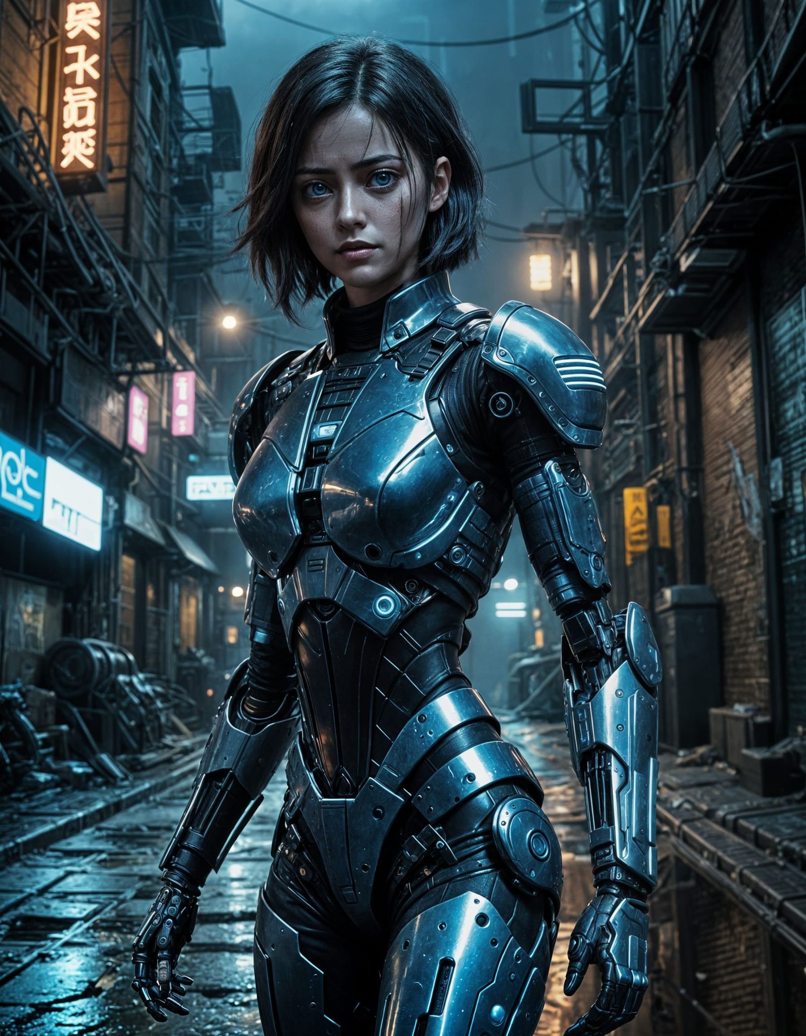 Alita Battle Angel in Cyberpunk Armor