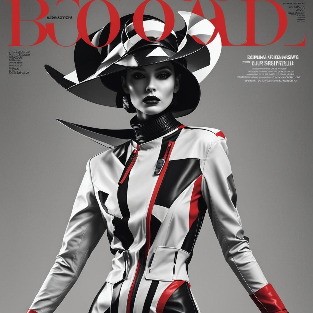Bold Fashion Magazine Cover in Futuristic Style