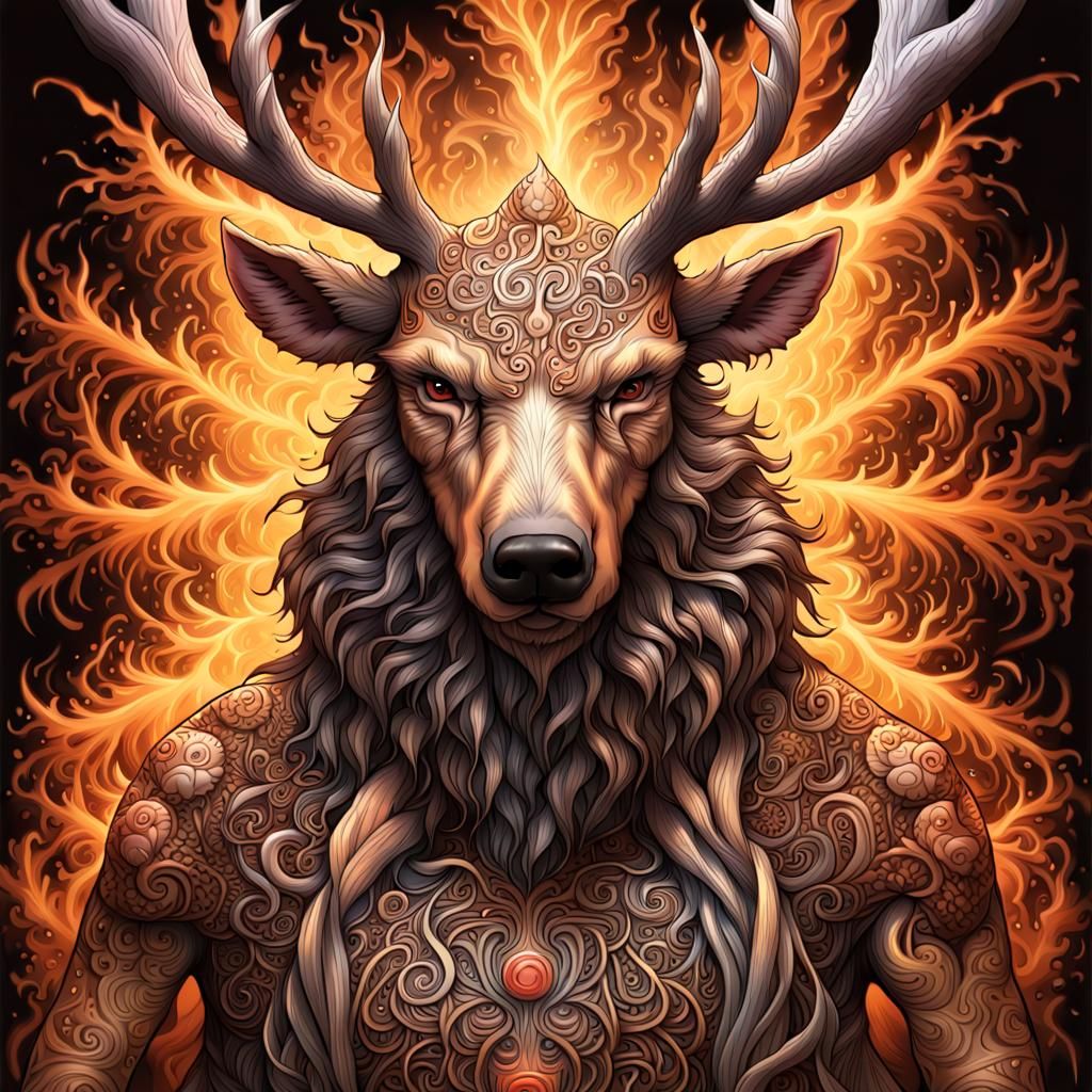 Bear Moose Elf Hybrid Casting Magic Spell