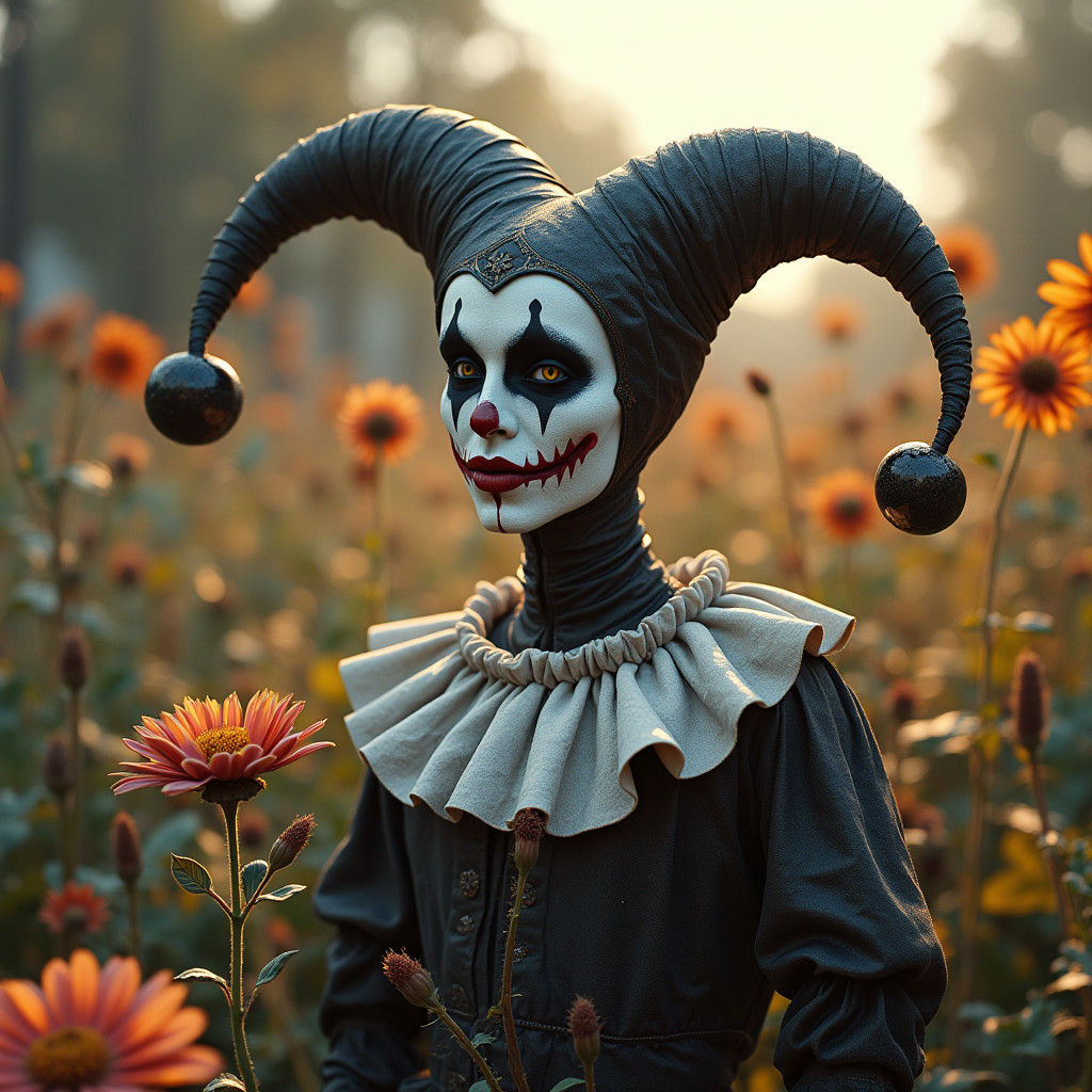 Anime Jester in Decaying Garden, LaChapelle Lighting