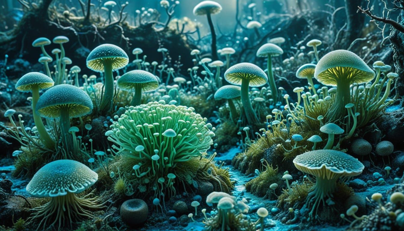 Macro Agar Art: Fungi and Bacteria Landscape