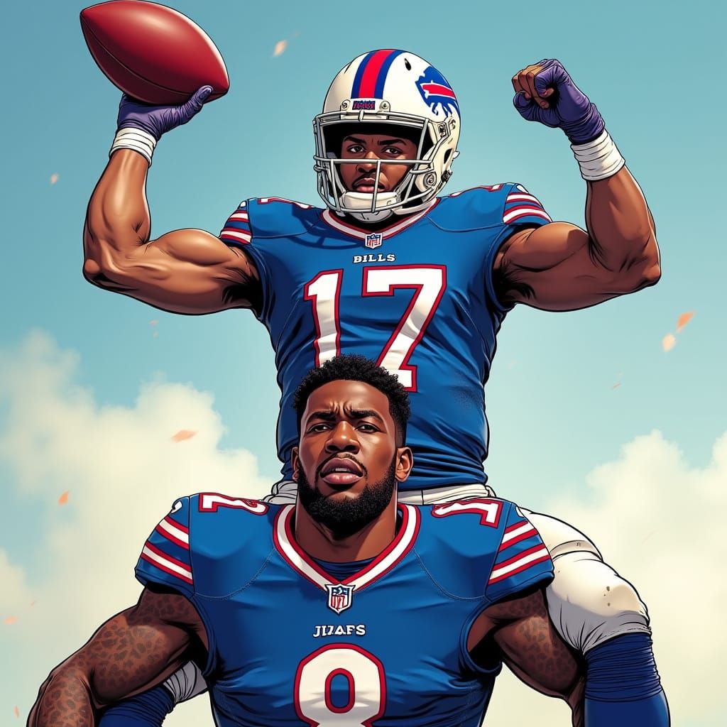 Victorious Josh Allen: Comic Book Style Illustration