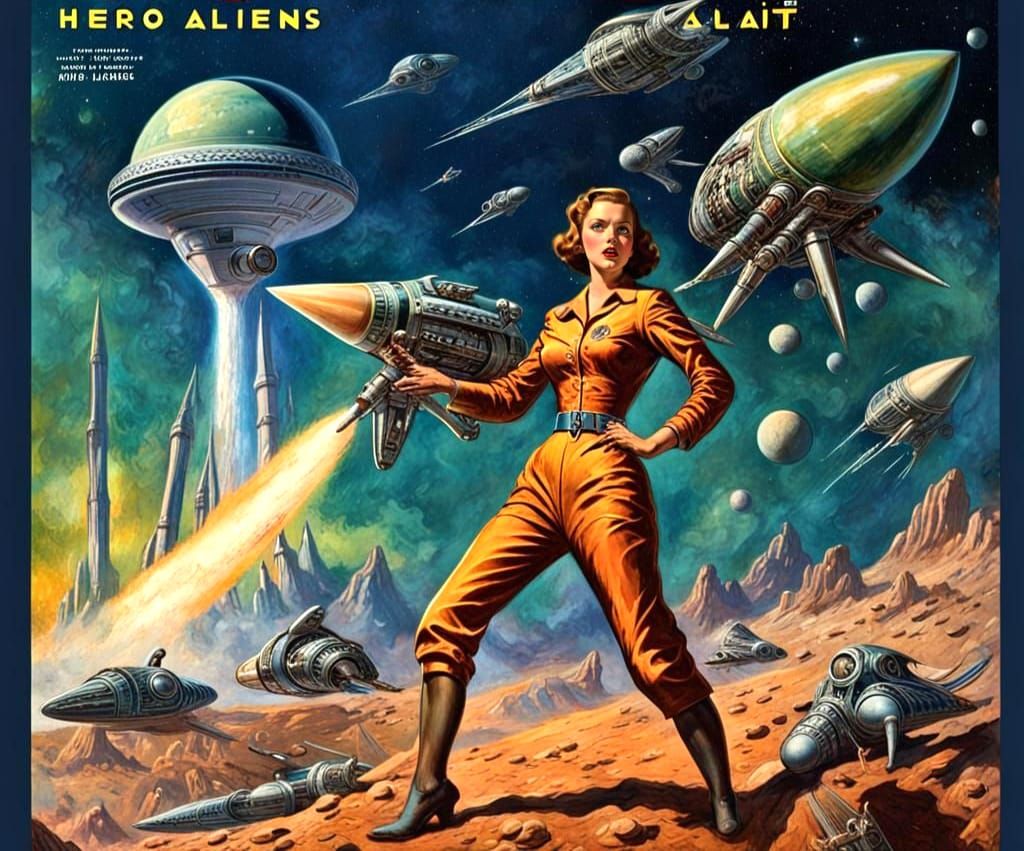 Retro Sci-Fi Magazine Cover: Aliens Attack!