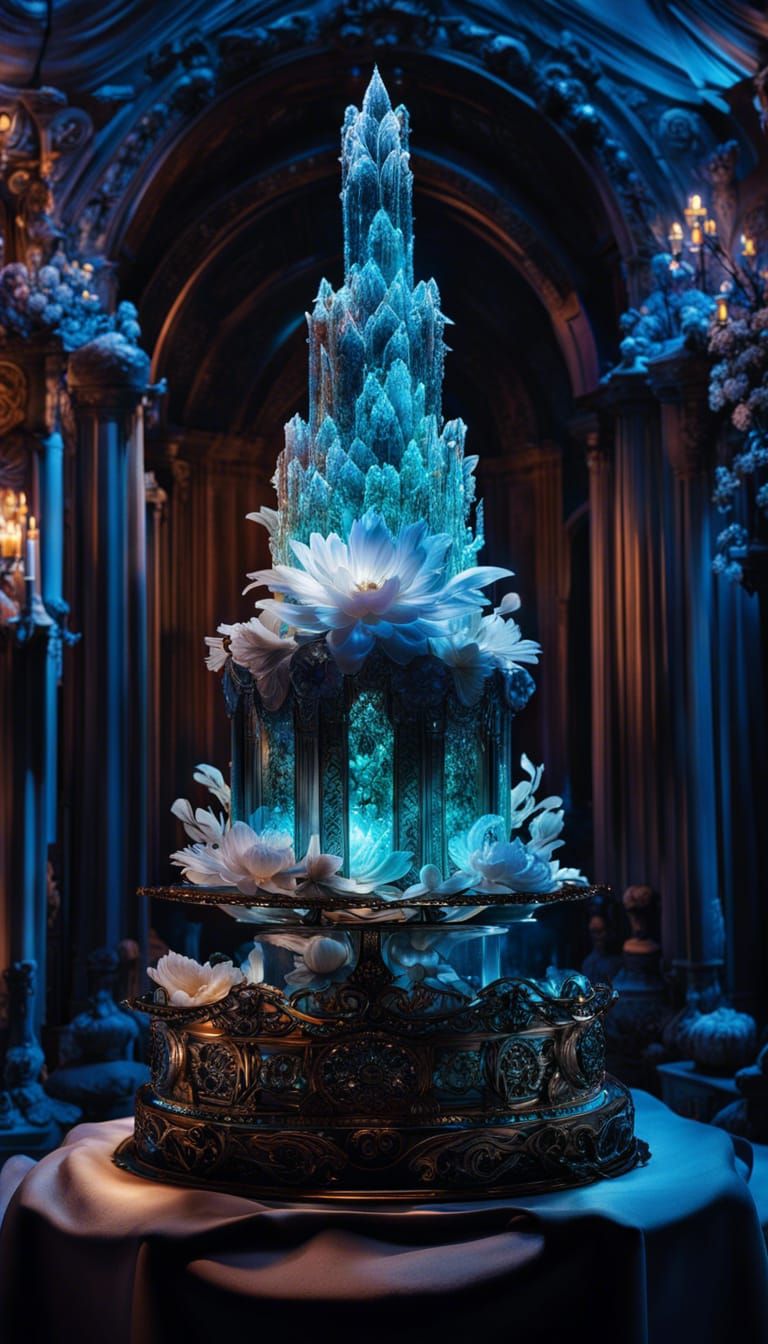 Breathtaking Nebula Cake with Bioluminescent Peonies