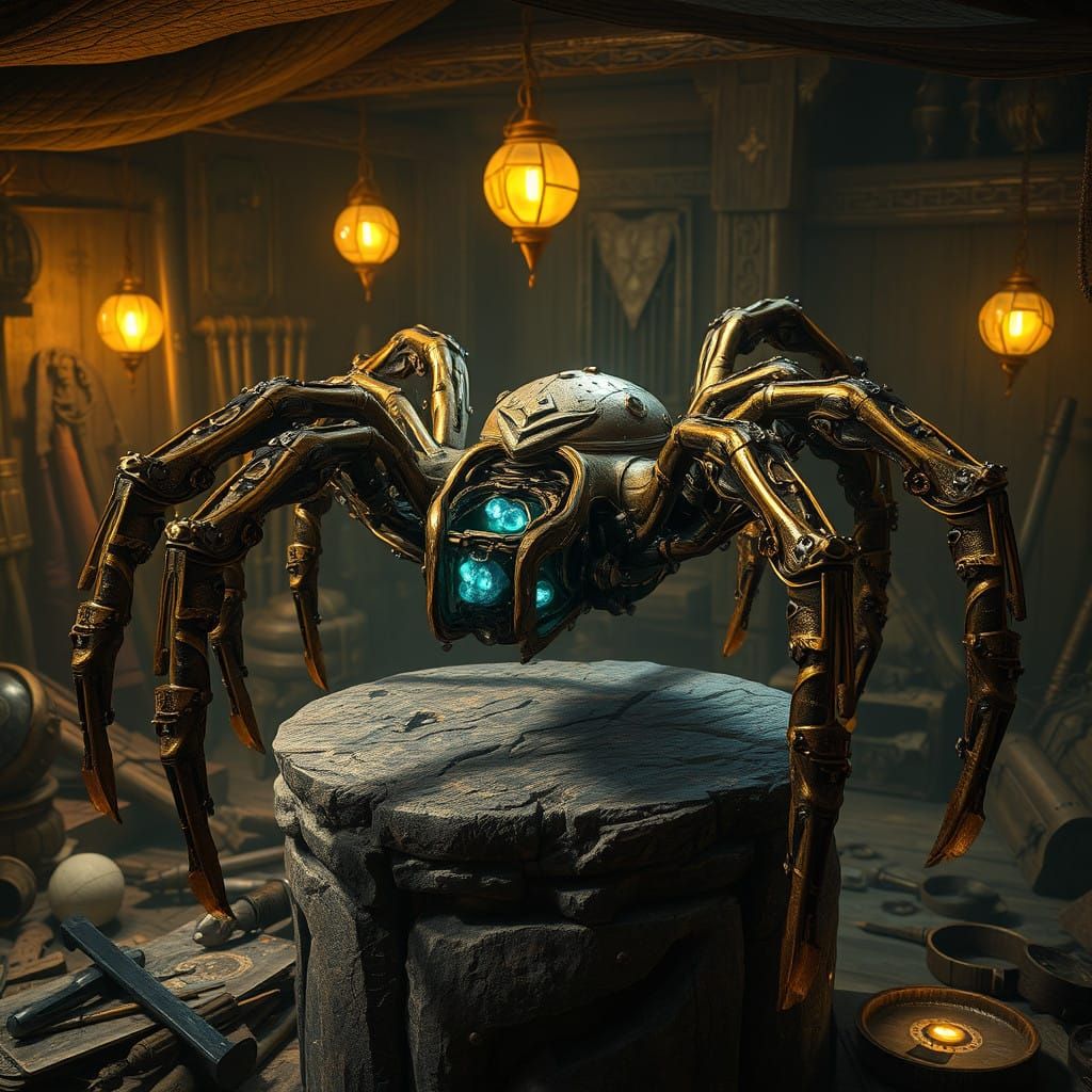 Dwemeri Mechanical Spider in Mystical Workshop