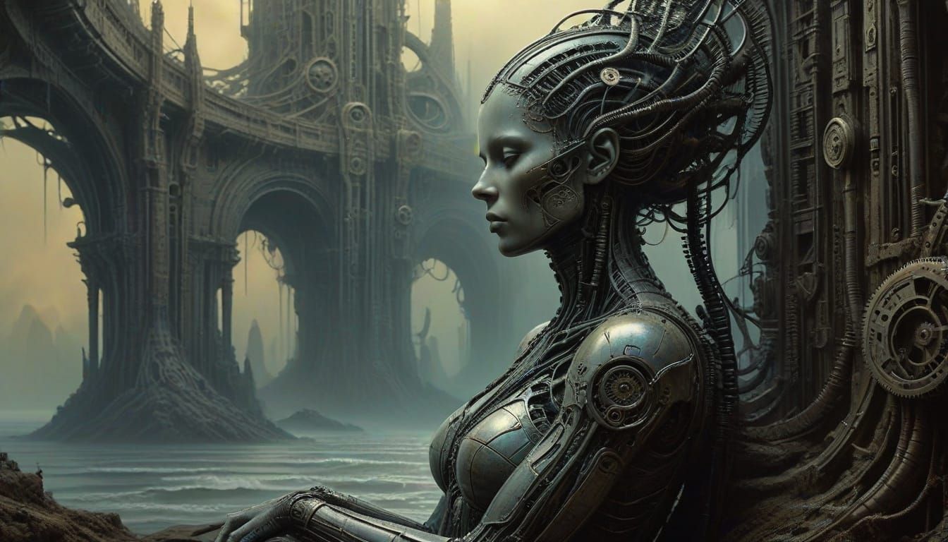 Woman Lost in Timeless Contemplation