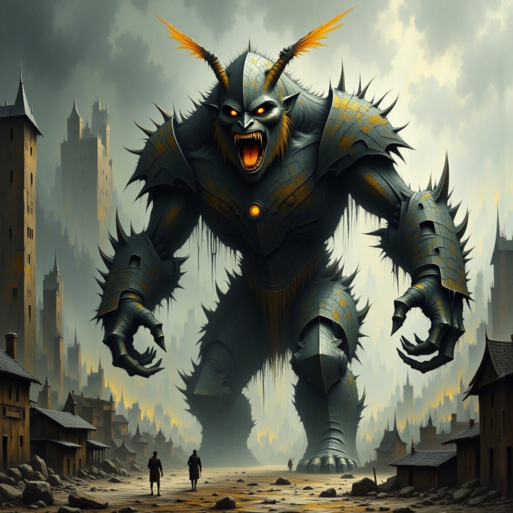 Giant Human Rampaging Through City Streets