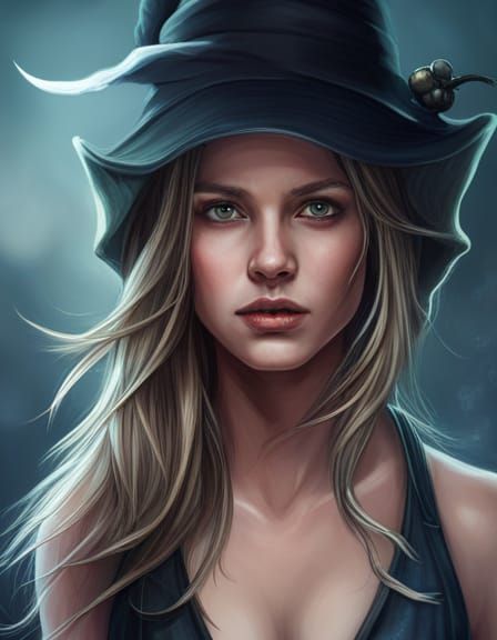 Hyperrealistic Portrait of a Teenage Witch