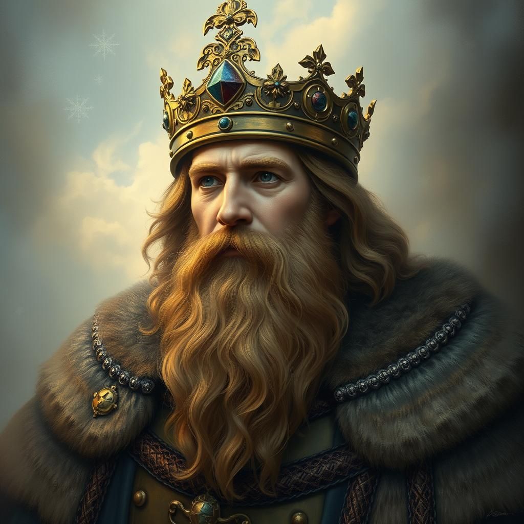 Charlemagne Portrait in Medieval Fantasy Style