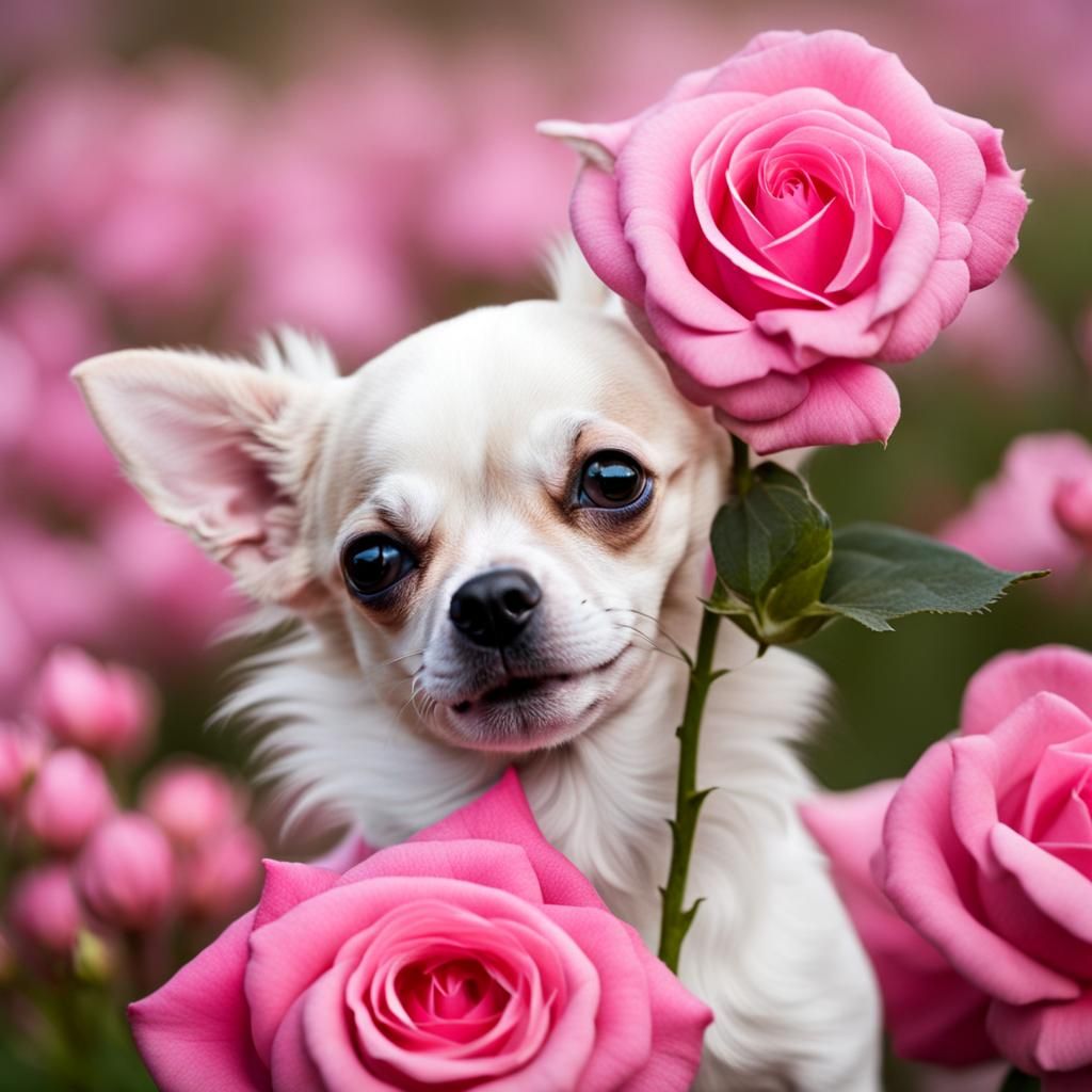 Chihuahua's Tender Moment with Rose in Mexico