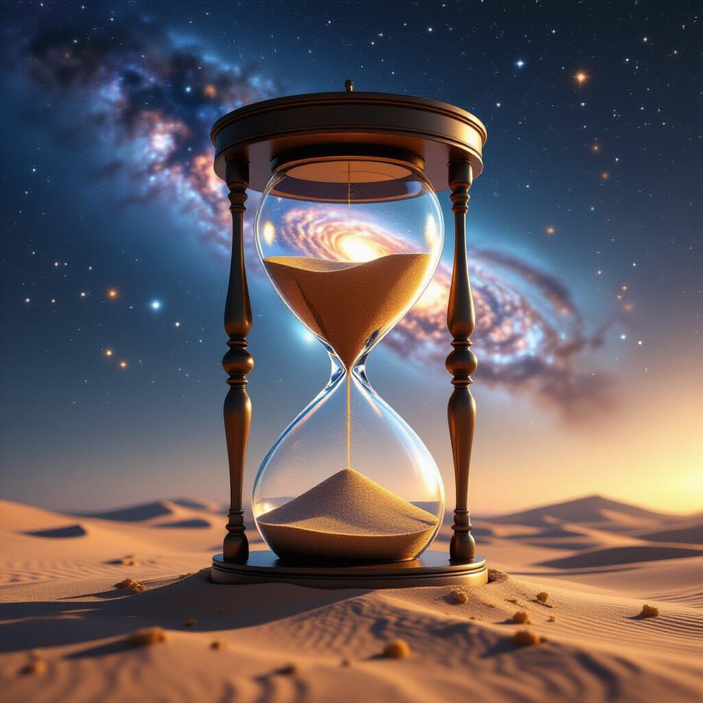 Hourglass of Galaxies: Cosmic Surreal Dreamscape