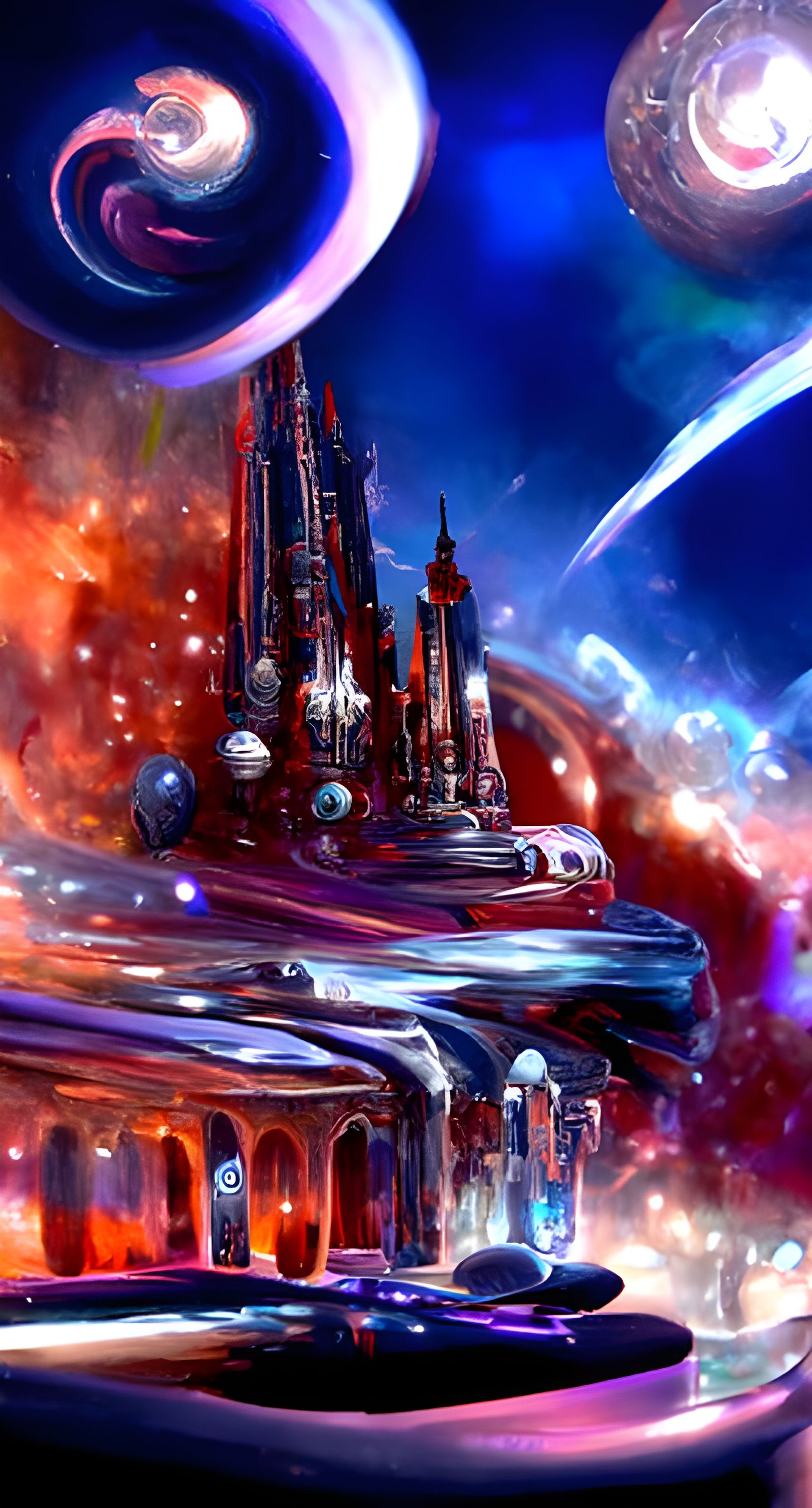 Galactic Palace in Space as Digital Art