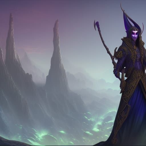 Detailed Shadow Elf Matte Painting