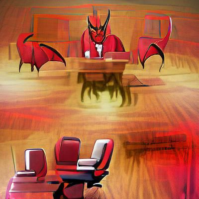 Demons Hold Boardroom Meeting Chaired by Satan