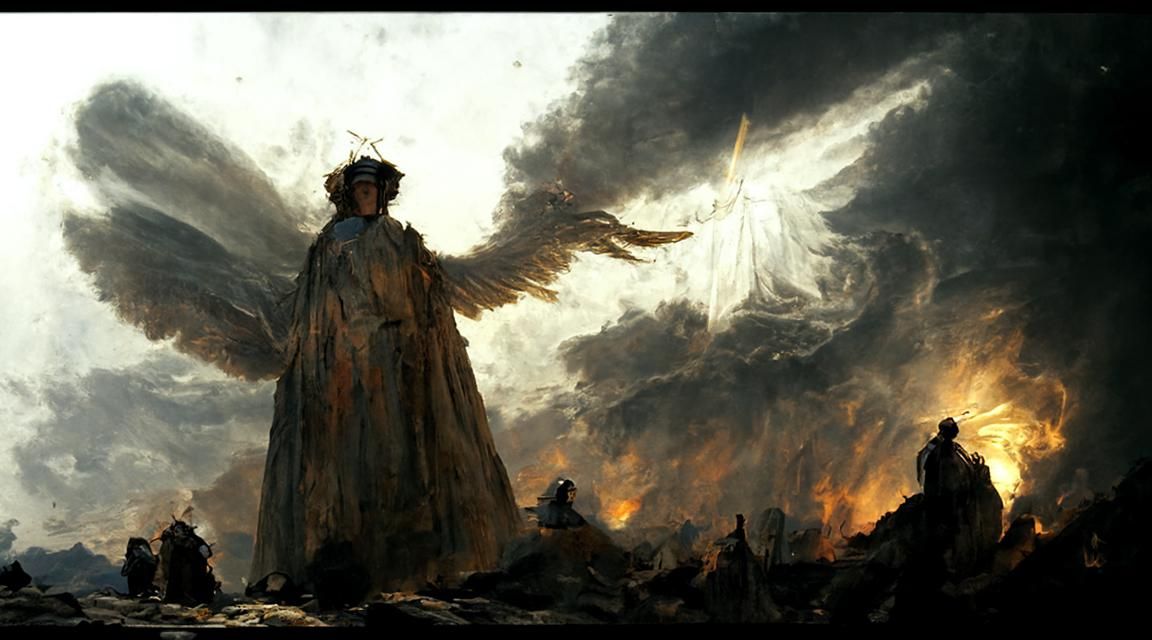 Wrathful Angel Descends in Fiery Apocalypse