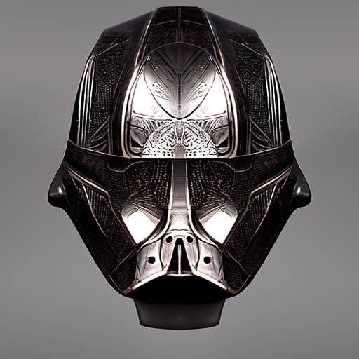 Sleek Black Jedi Combat Mask in 3D