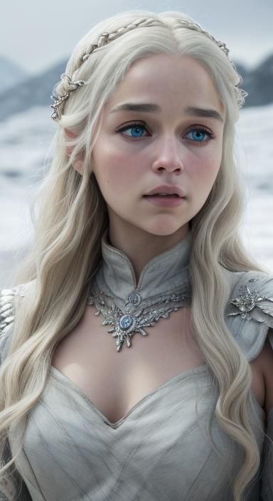 Daenerys Targaryen Portrait with Dragon, Game of Thrones Sti...